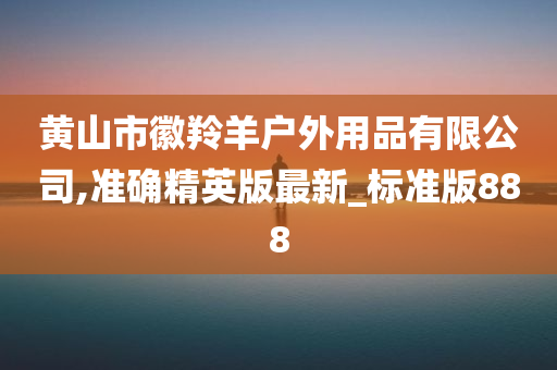 黄山市徽羚羊户外用品有限公司,准确精英版最新_标准版888