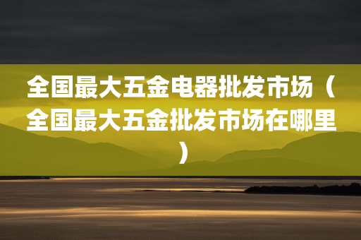 全国最大五金电器批发市场（全国最大五金批发市场在哪里）