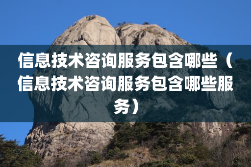 信息技术咨询服务包含哪些（信息技术咨询服务包含哪些服务）