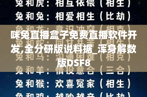 咪兔直播盒子免费直播软件开发,全分研版说料据_浑身解数版DSF8