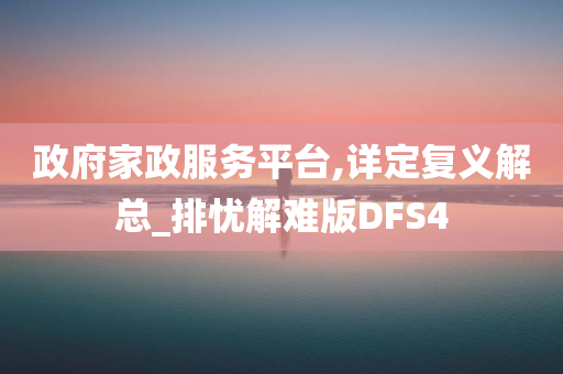 政府家政服务平台,详定复义解总_排忧解难版DFS4