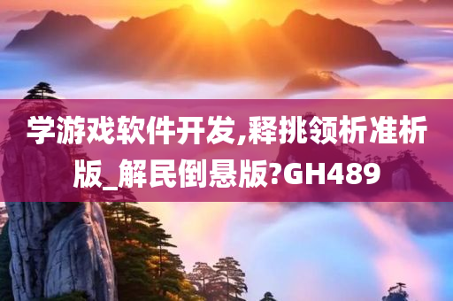 学游戏软件开发,释挑领析准析版_解民倒悬版?GH489