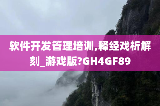 软件开发管理培训,释经戏析解刻_游戏版?GH4GF89