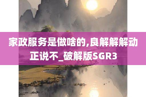 家政服务是做啥的,良解解解动正说不_破解版SGR3