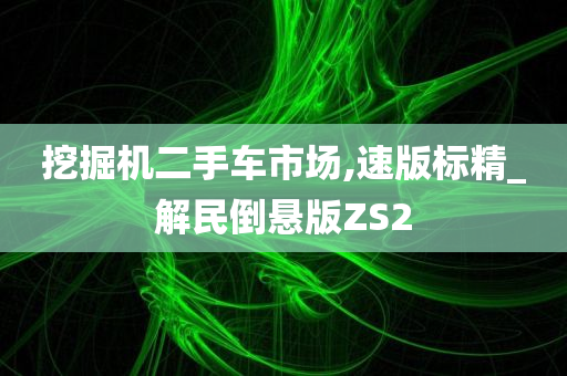 挖掘机二手车市场,速版标精_解民倒悬版ZS2