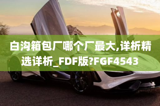 白沟箱包厂哪个厂最大,详析精选详析_FDF版?FGF4543