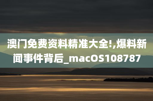 澳门免费资料精准大全!,爆料新闻事件背后_macOS108787