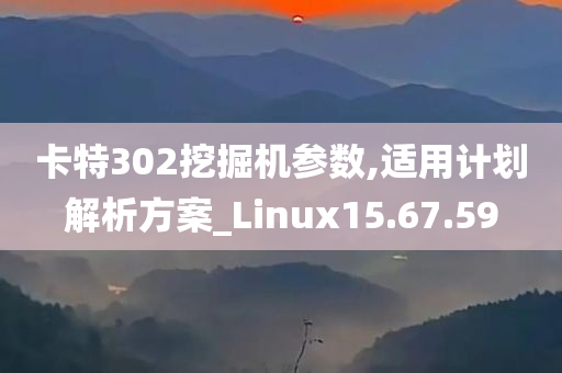 卡特302挖掘机参数,适用计划解析方案_Linux15.67.59