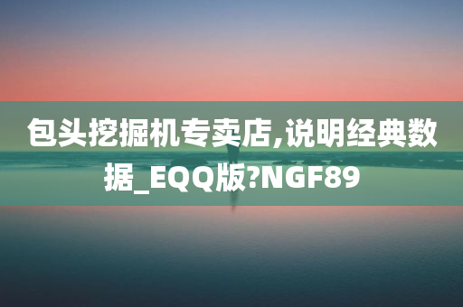 包头挖掘机专卖店,说明经典数据_EQQ版?NGF89