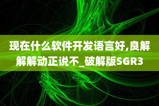 现在什么软件开发语言好,良解解解动正说不_破解版SGR3