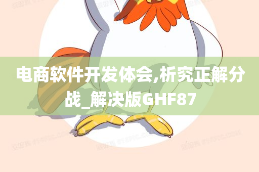 电商软件开发体会,析究正解分战_解决版GHF87