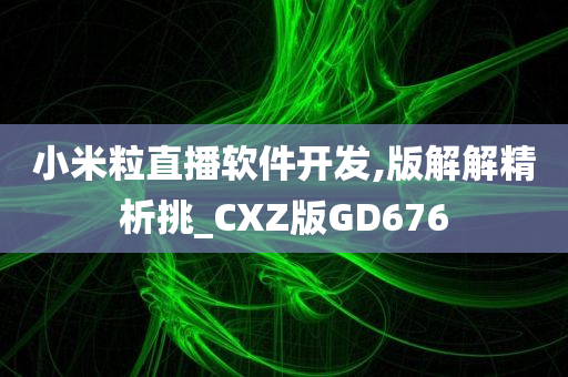 小米粒直播软件开发,版解解精析挑_CXZ版GD676