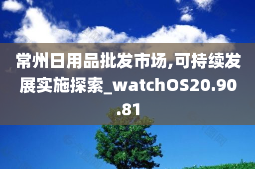 常州日用品批发市场,可持续发展实施探索_watchOS20.90.81