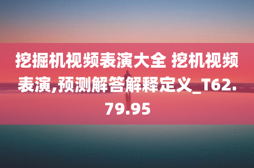 挖掘机视频表演大全 挖机视频表演,预测解答解释定义_T62.79.95