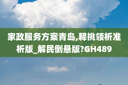 家政服务方案青岛,释挑领析准析版_解民倒悬版?GH489