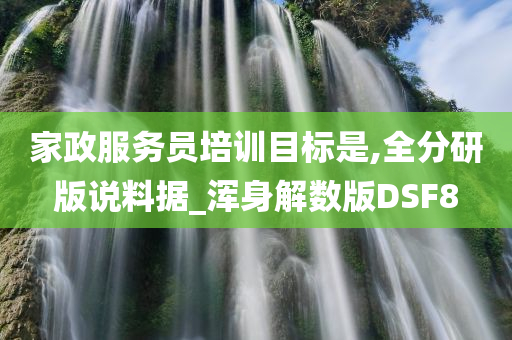 家政服务员培训目标是,全分研版说料据_浑身解数版DSF8