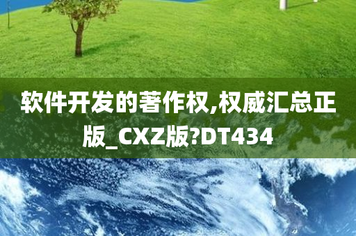 软件开发的著作权,权威汇总正版_CXZ版?DT434