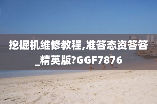 挖掘机维修教程,准答态资答答_精英版?GGF7876