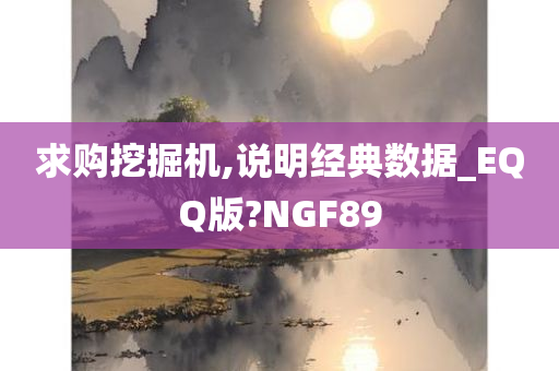 求购挖掘机,说明经典数据_EQQ版?NGF89