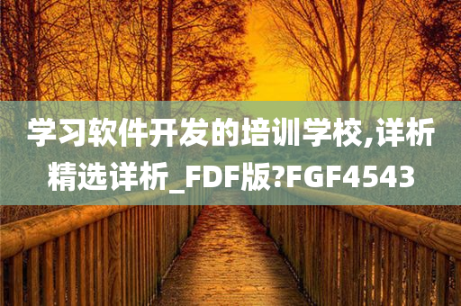 学习软件开发的培训学校,详析精选详析_FDF版?FGF4543