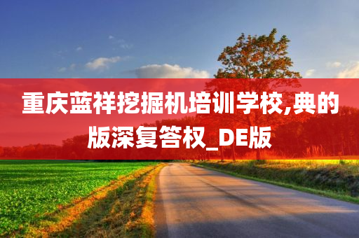 重庆蓝祥挖掘机培训学校,典的版深复答权_DE版