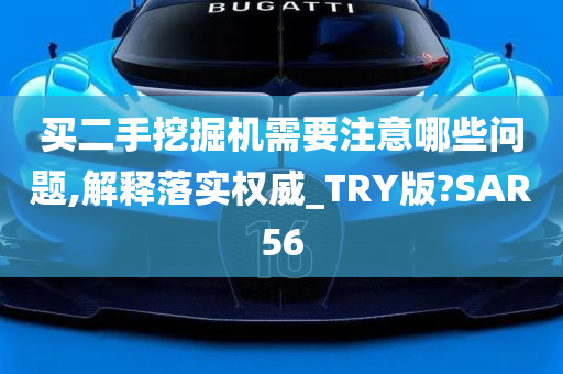 买二手挖掘机需要注意哪些问题,解释落实权威_TRY版?SAR56