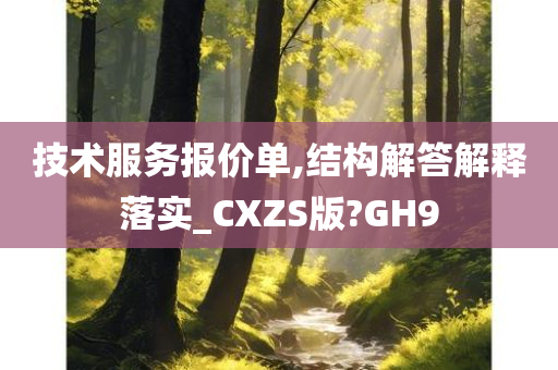 技术服务报价单,结构解答解释落实_CXZS版?GH9