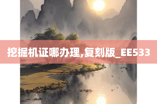 挖掘机证哪办理,复刻版_EE533