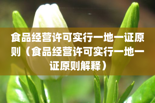 食品经营许可实行一地一证原则（食品经营许可实行一地一证原则解释）