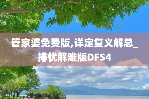 管家婆免费版,详定复义解总_排忧解难版DFS4