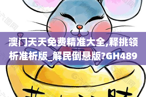 澳门天天免费精准大全,释挑领析准析版_解民倒悬版?GH489