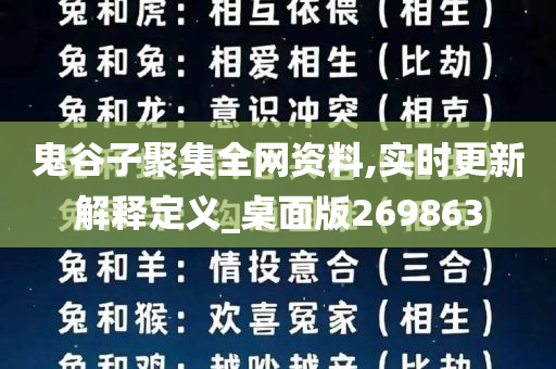 鬼谷子聚集全网资料,实时更新解释定义_桌面版269863