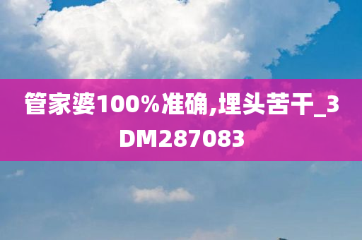 管家婆100%准确,埋头苦干_3DM287083