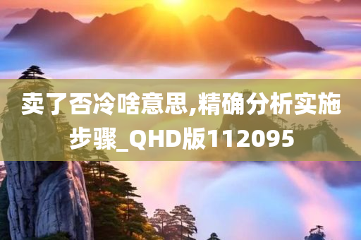 卖了否冷啥意思,精确分析实施步骤_QHD版112095