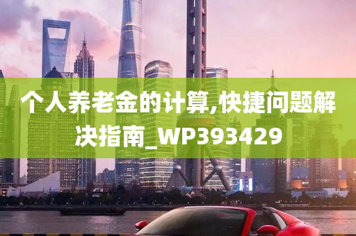 个人养老金的计算,快捷问题解决指南_WP393429