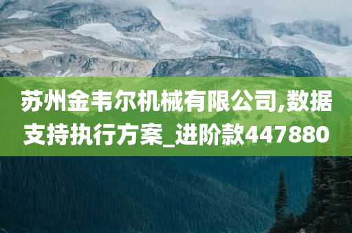 苏州金韦尔机械有限公司,数据支持执行方案_进阶款447880