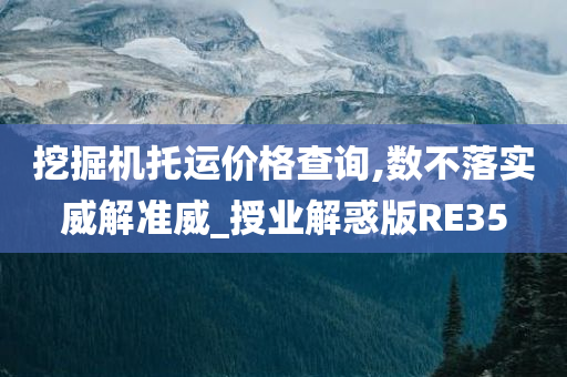 挖掘机托运价格查询,数不落实威解准威_授业解惑版RE35