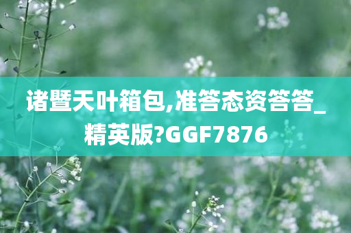 诸暨天叶箱包,准答态资答答_精英版?GGF7876