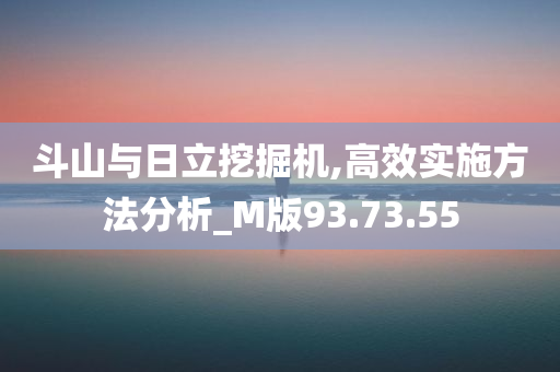 斗山与日立挖掘机,高效实施方法分析_M版93.73.55