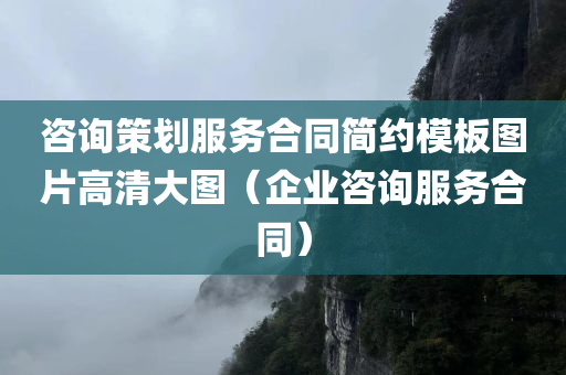 咨询策划服务合同简约模板图片高清大图（企业咨询服务合同）