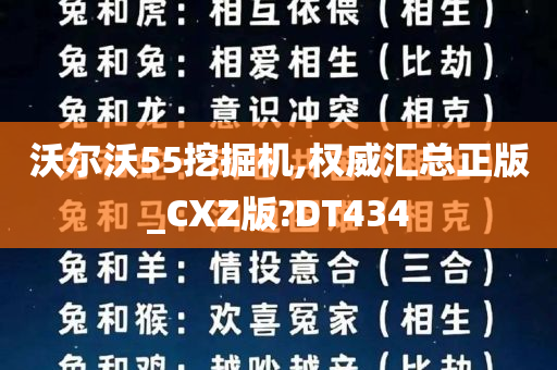 沃尔沃55挖掘机,权威汇总正版_CXZ版?DT434