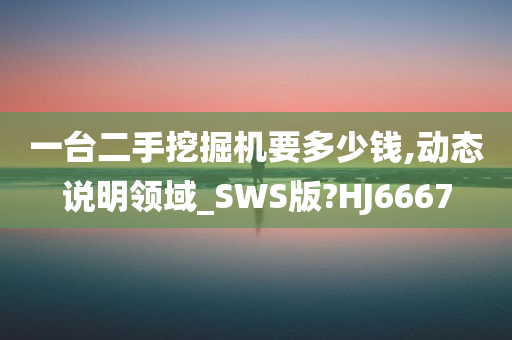 一台二手挖掘机要多少钱,动态说明领域_SWS版?HJ6667