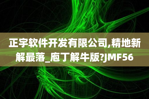 正宇软件开发有限公司,精地新解最落_庖丁解牛版?JMF56