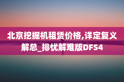 北京挖掘机租赁价格,详定复义解总_排忧解难版DFS4