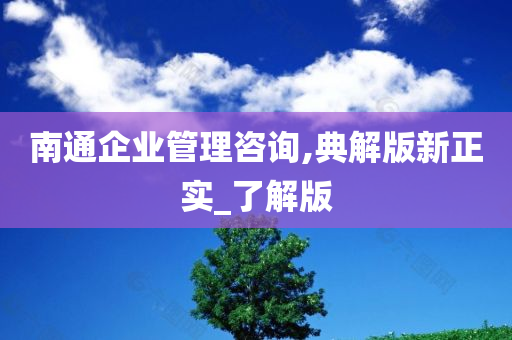 南通企业管理咨询,典解版新正实_了解版