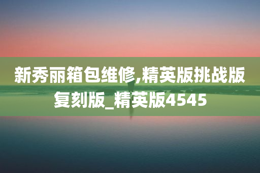 新秀丽箱包维修,精英版挑战版复刻版_精英版4545