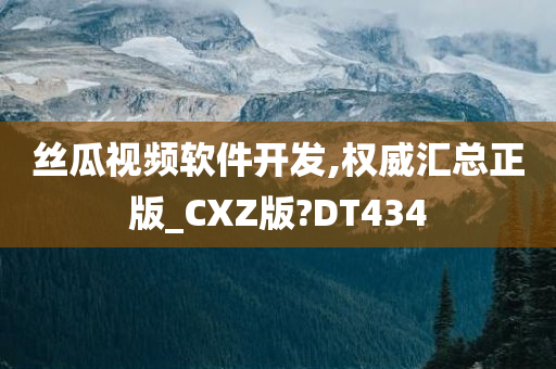 丝瓜视频软件开发,权威汇总正版_CXZ版?DT434