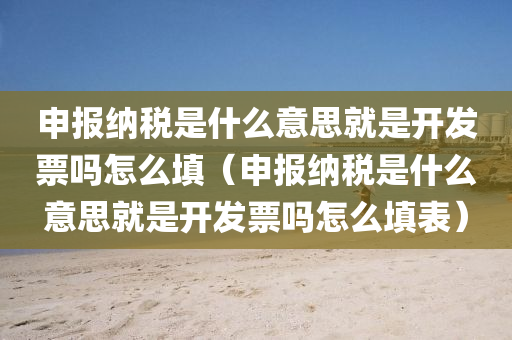 申报纳税是什么意思就是开发票吗怎么填（申报纳税是什么意思就是开发票吗怎么填表）