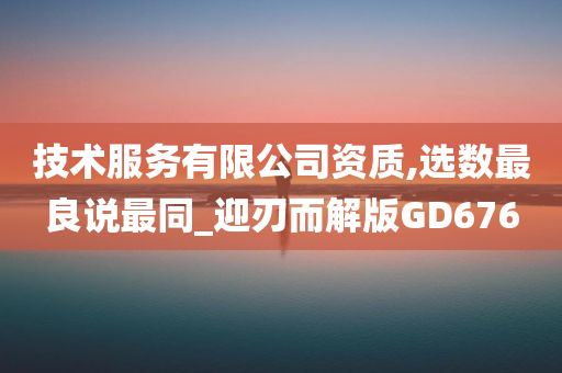 技术服务有限公司资质,选数最良说最同_迎刃而解版GD676