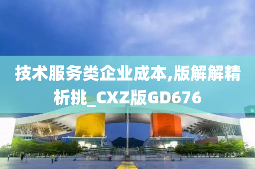 技术服务类企业成本,版解解精析挑_CXZ版GD676